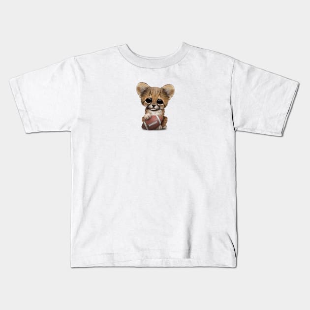 Cheetah Cub Playing With Football Kids T-Shirt by jeffbartels